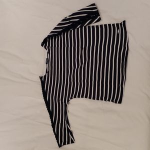 Izod 100% Cotton Blue and White Stripped 3/4 Sleeve Shirt